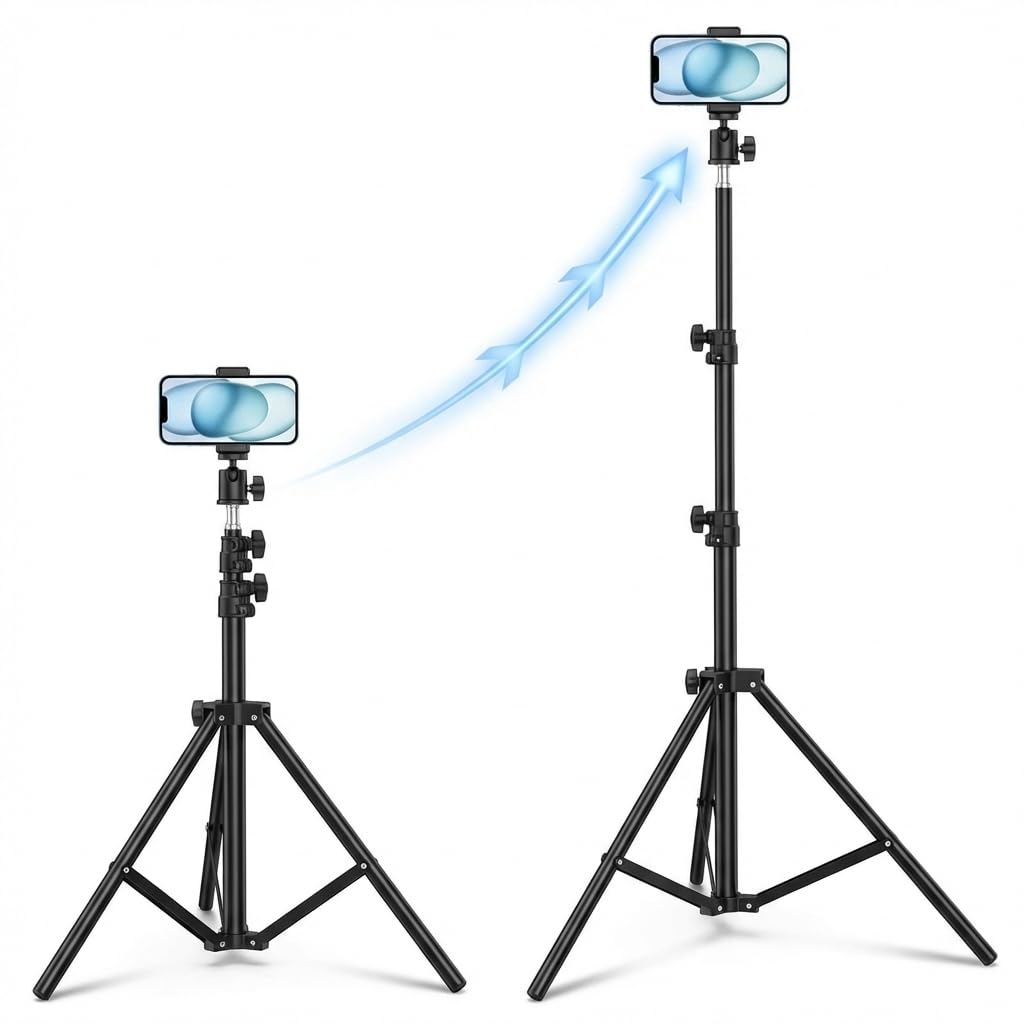 Suporte Tripé Para Celular Câmera Ring Light Nível a Laser Multifuncional Telescópico