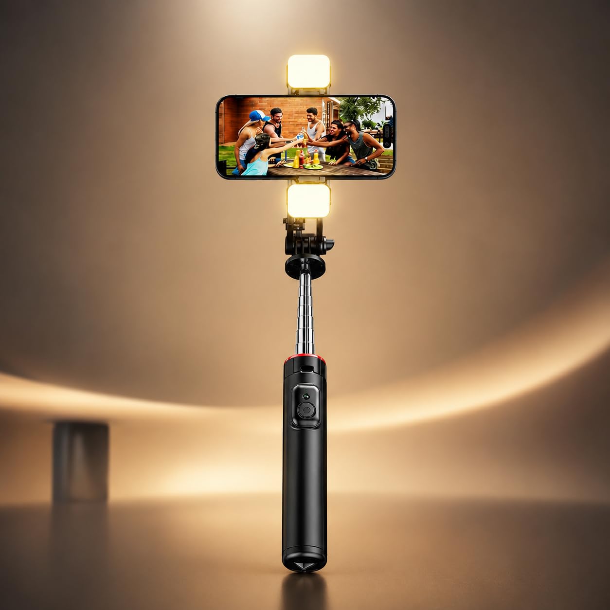 Tripé para Celular 1,35m com Altura Ajustável, Bastão de Selfie 3 em 1 com Controle