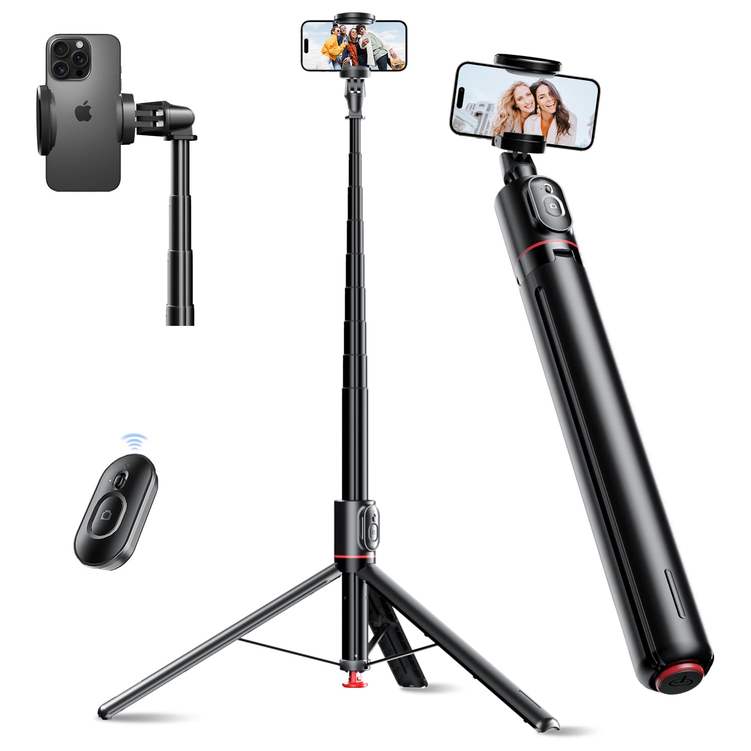 Basike Tripé para Celular – Bastão de Selfie Dobrável 177cm com Abertura Automática,