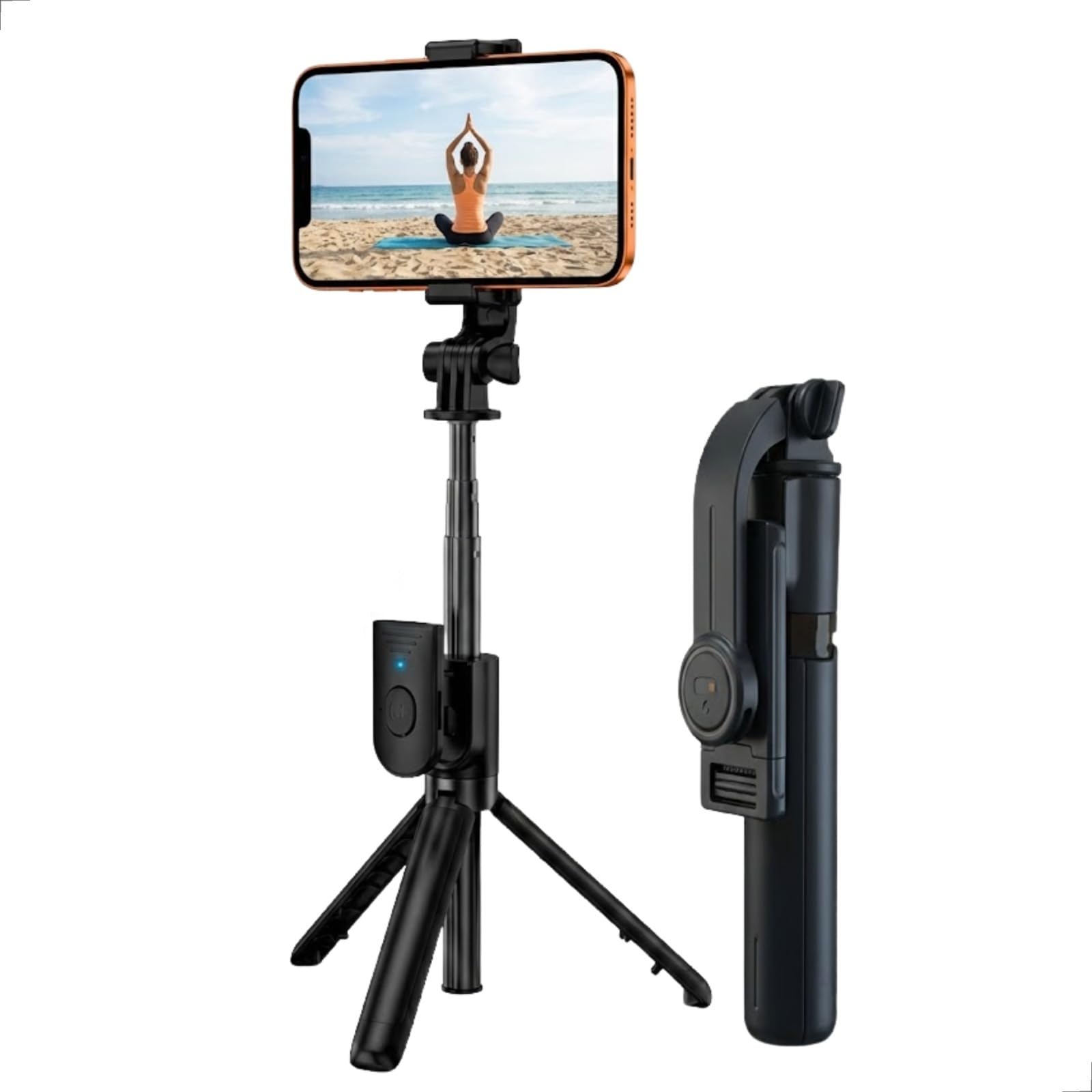 Tripé para Celular 3 em 1 com Bastão de Selfie Bluetooth, Rotação 360°, Controle Remoto,
