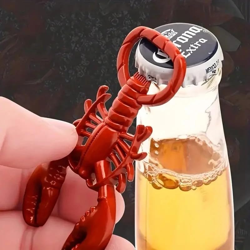 Abridor de garrafa de cerveja portátil de liga de zinco criativo em forma de lagosta