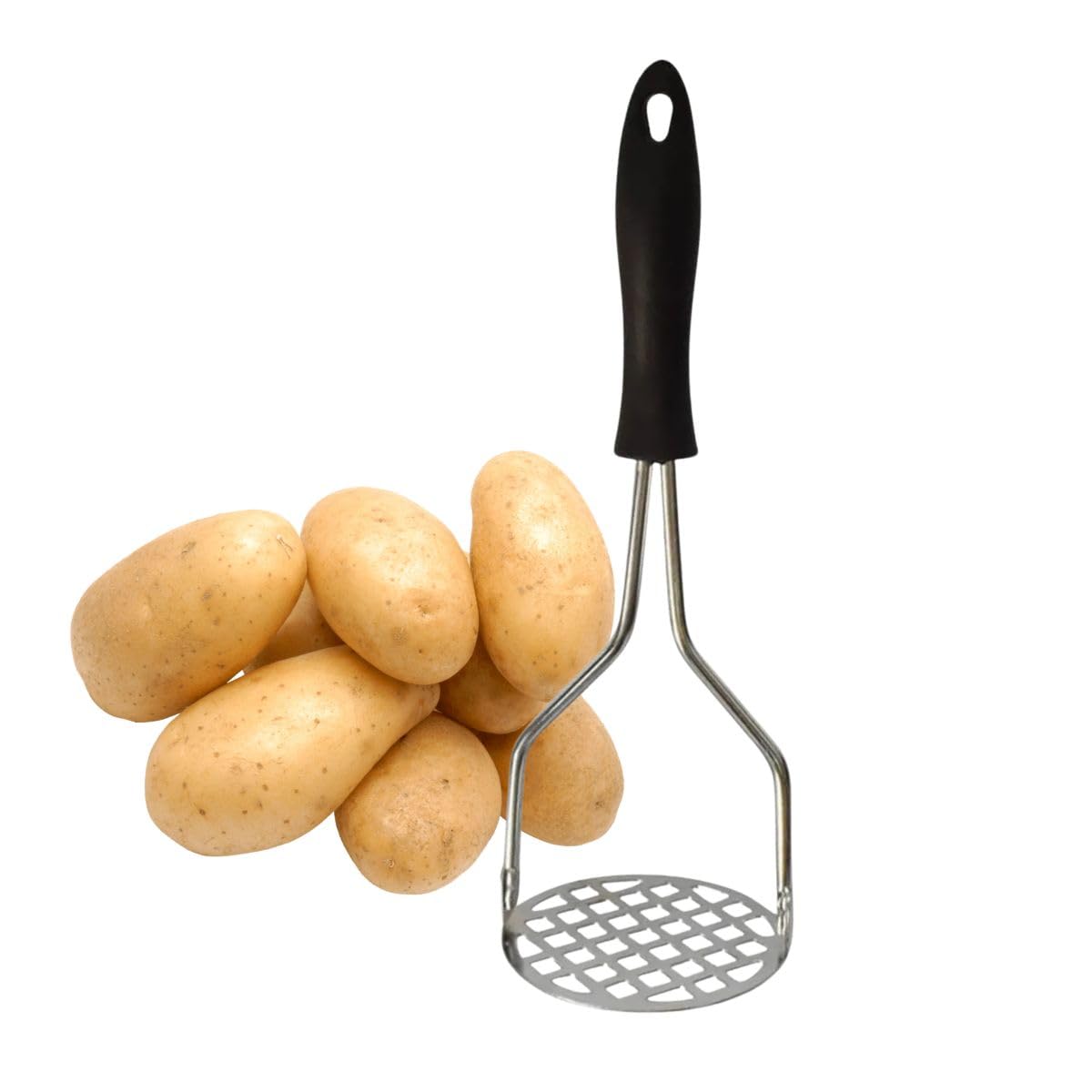 Amassador de Batata Aço Inox 26cm Espremedor Manual Multiuso Premium | Cabo Ergonômico