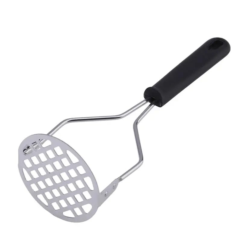 Amassador de Batata Manual com Cabo Plástico, Preto, Design Ergonômico, Ideal para Purês