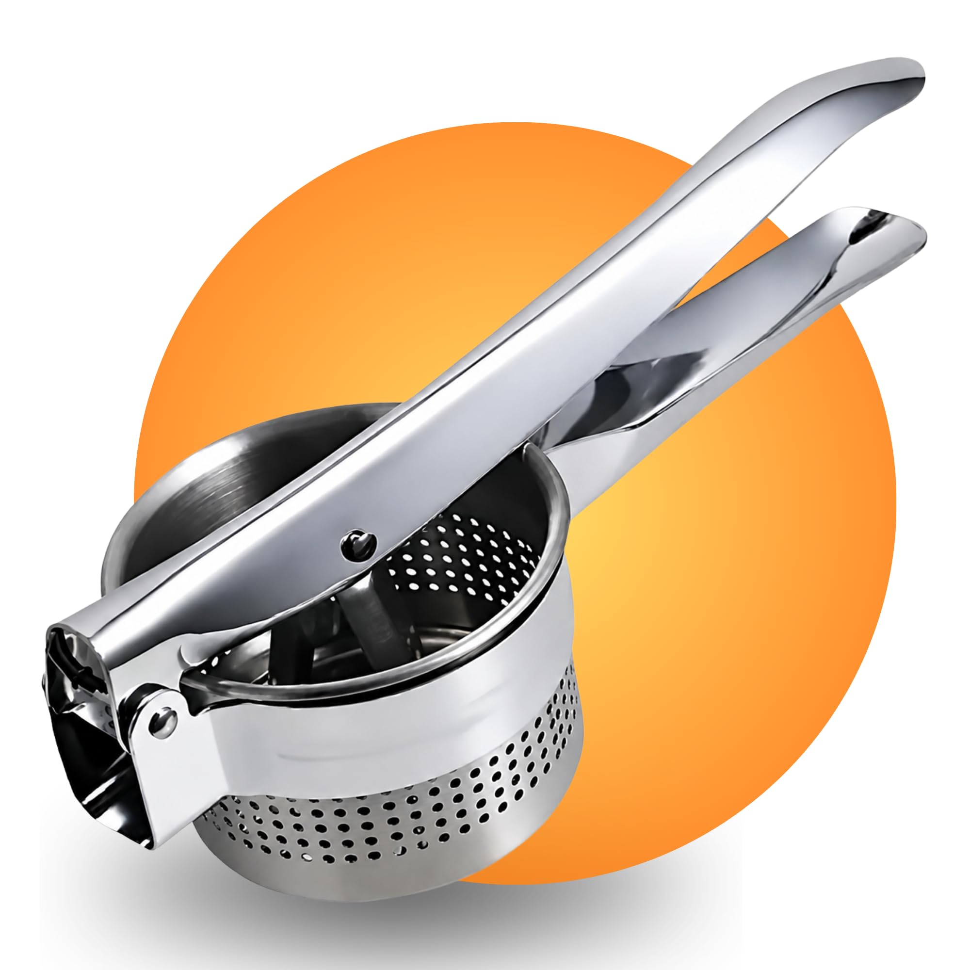 Amassador de Batata Profissional em Aço Inox Espremedor Manual Reforçado para Purê e
