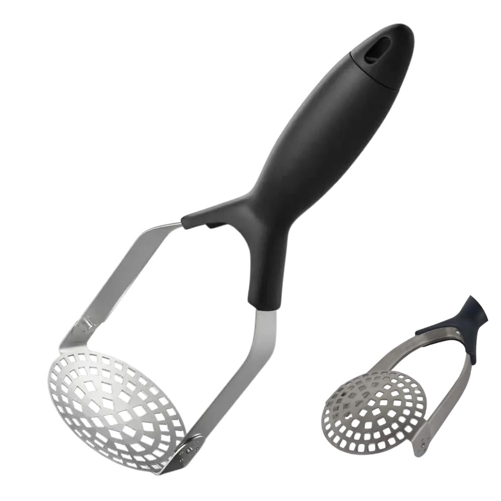 Amassador de Batata Dobrável em Aço Inox 29x9 cm – Compacto, Resistente, Cabo Anatômico,