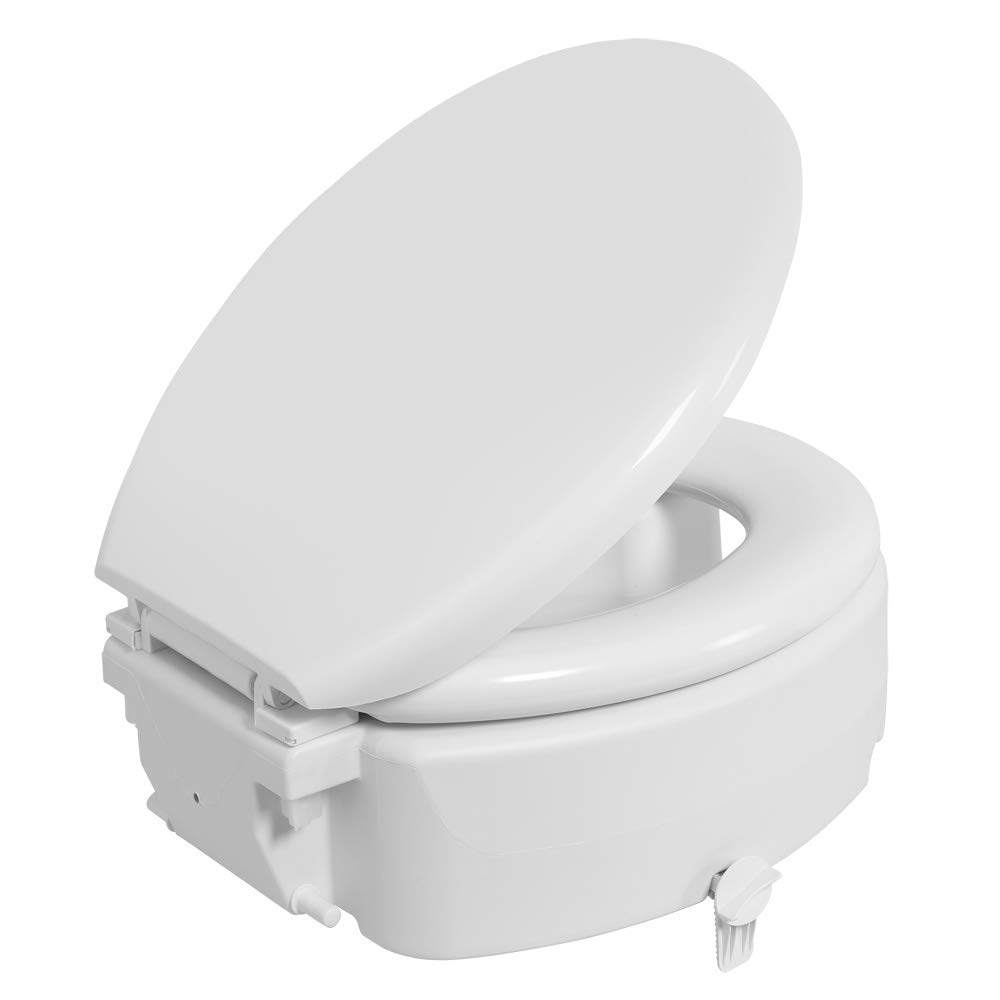 Assento Sanitário Elevado com Almofadado e Trava 16,5cm Astra Branco para Louças Ovais e