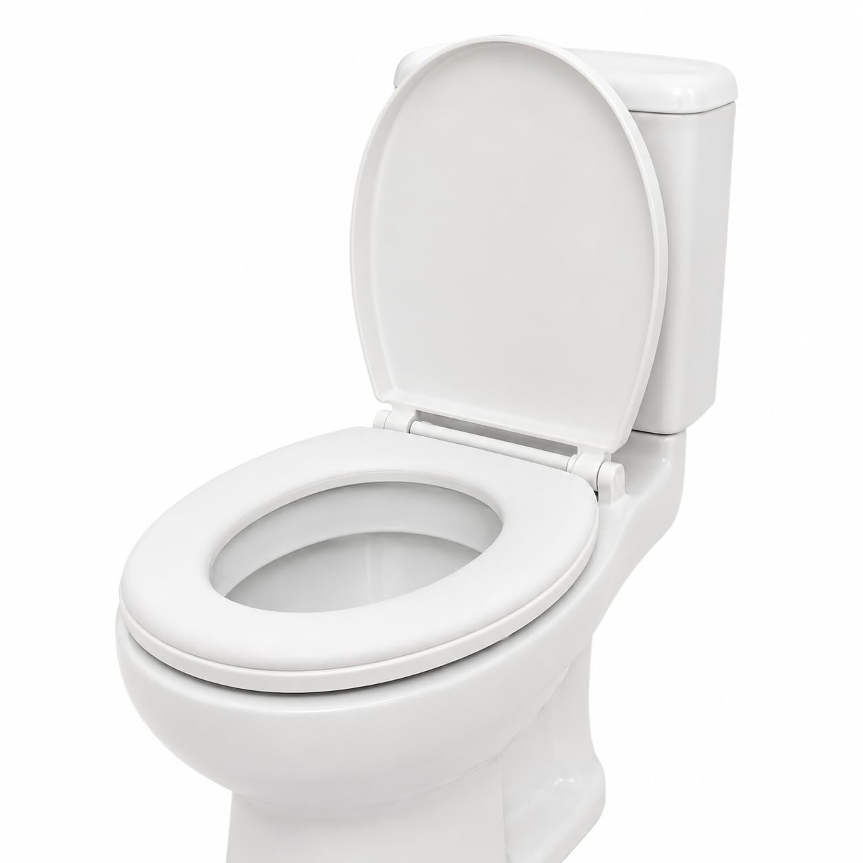 Assento Sanitário Almofadado Pítia Oval Branco Universal Com Tampa Para Vaso Banheiro