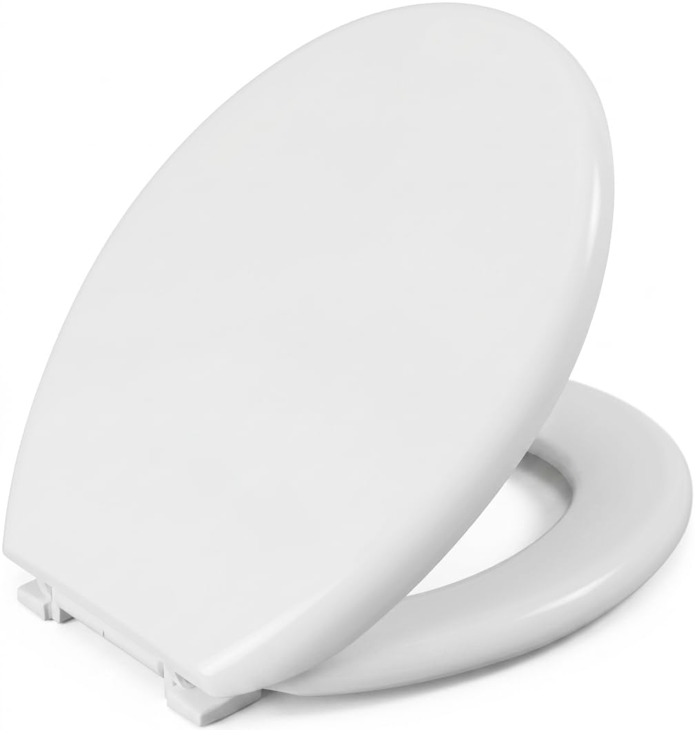 Assento Sanitário Almofadado, Branco, Formato Oval, para Vaso Sanitário