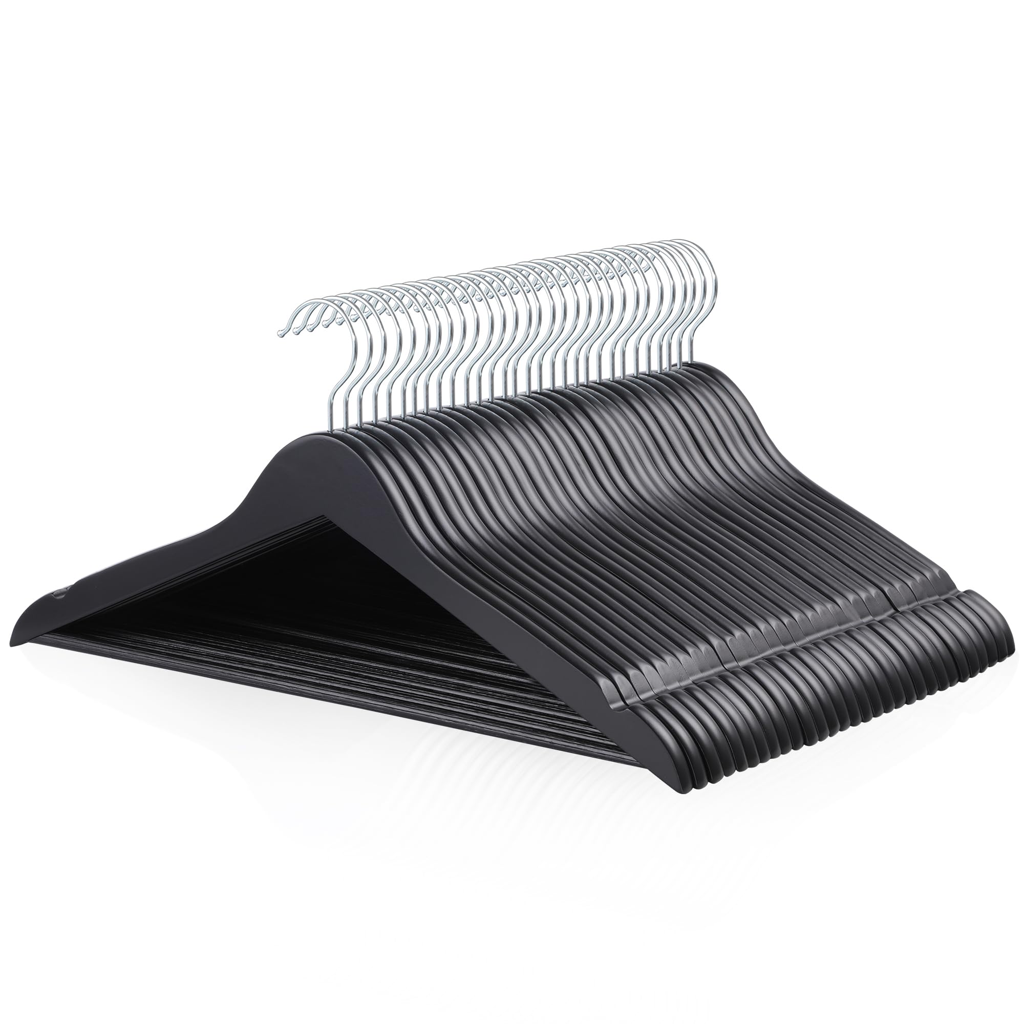 Amazon Basics Cabides de madeira, pacote com 30, preto