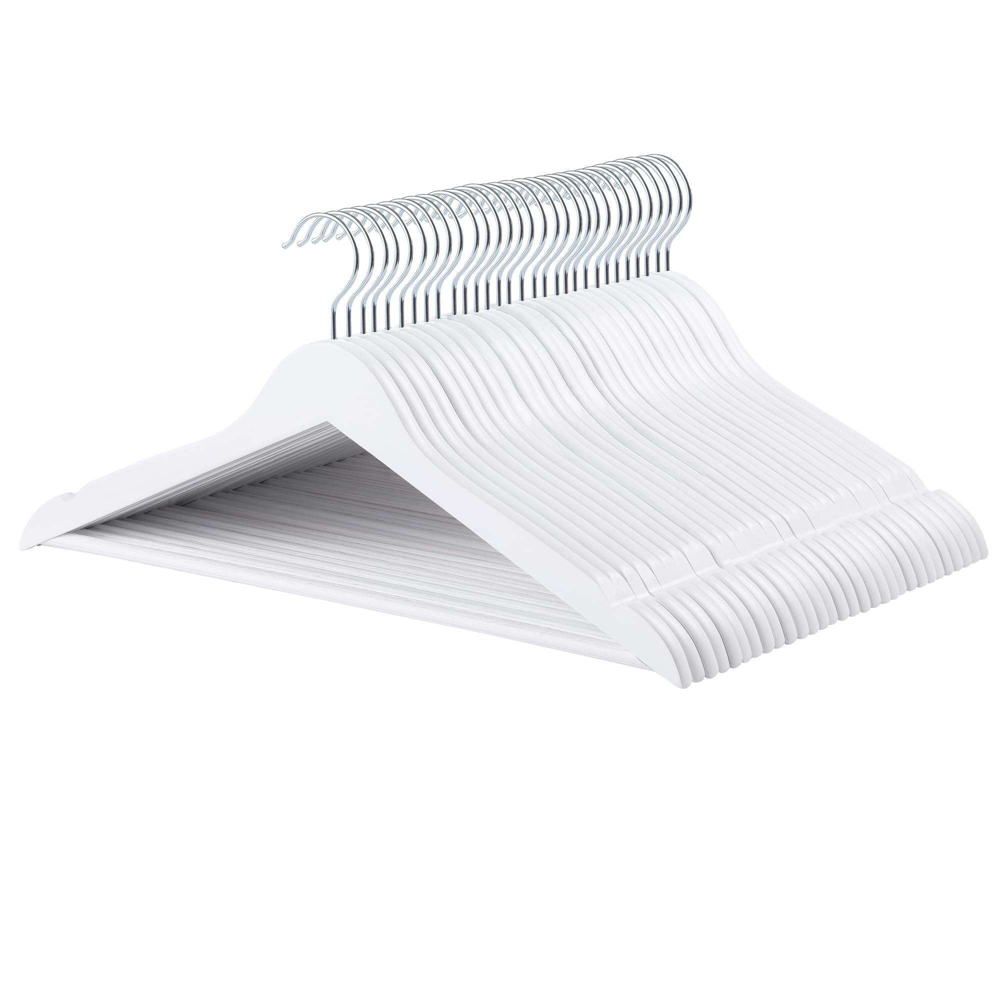 Amazon Basics Cabides de madeira, pacote com 30, branco