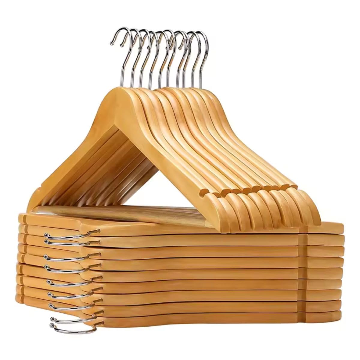 【Cozena】 Kit 10 Unidades Cabide de Madeira Premium – Elegância, Resistência e Organização