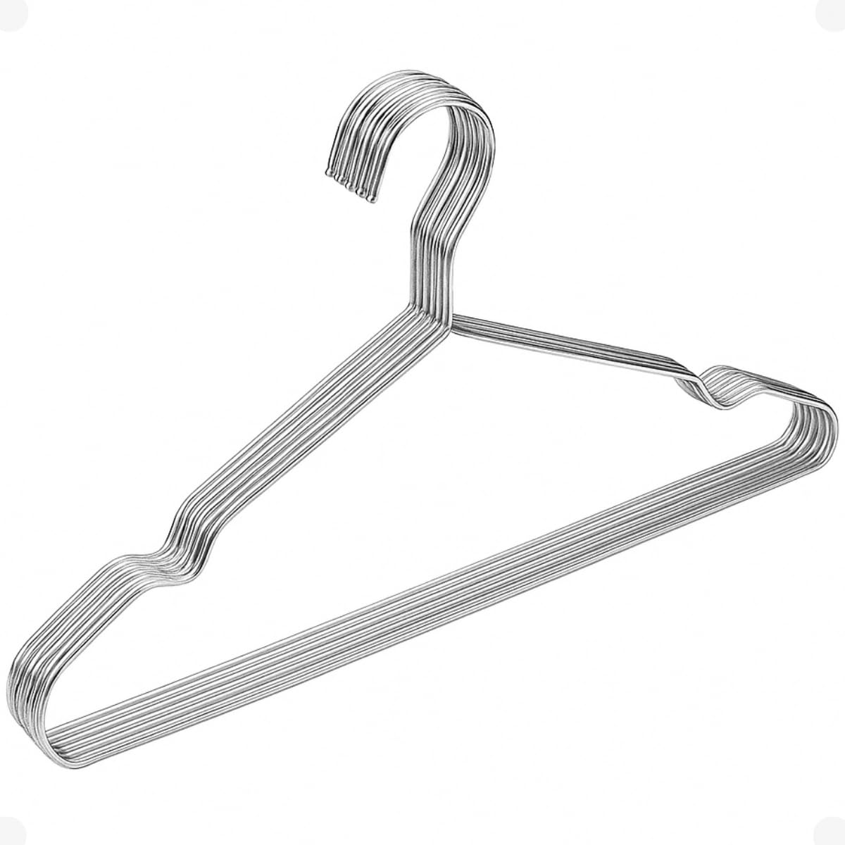 【Cozena】Kit 30 Cabides de Metal Premium – Elegância, Resistência e Organização - Metálico