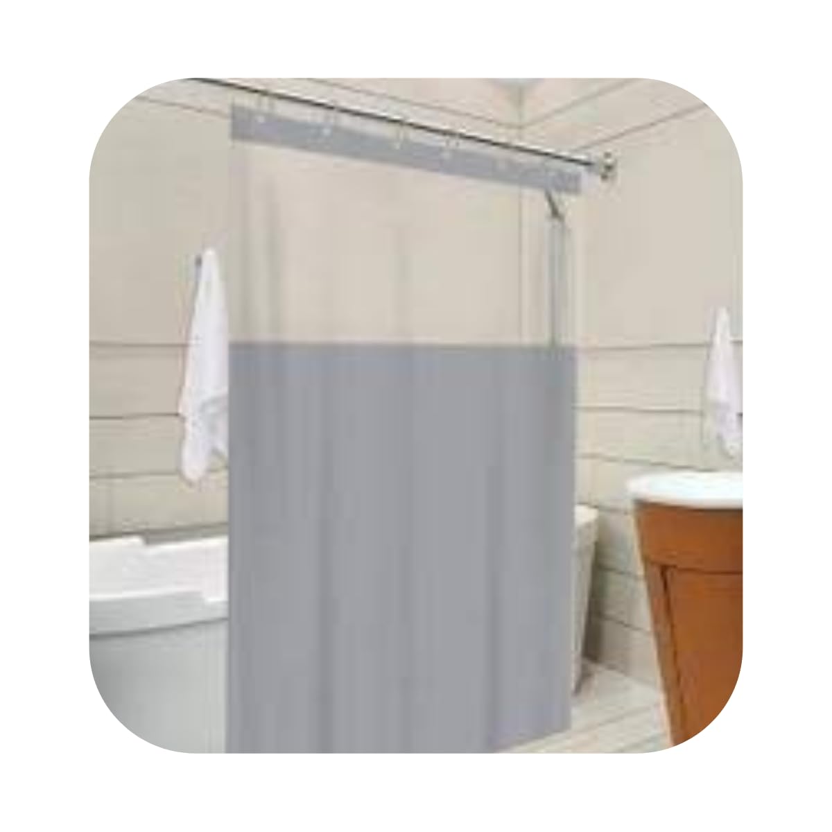 Cortina Box Para Banheiro Com Visor 100% PVC 1,38m X 1,98m - Cor Cinza
