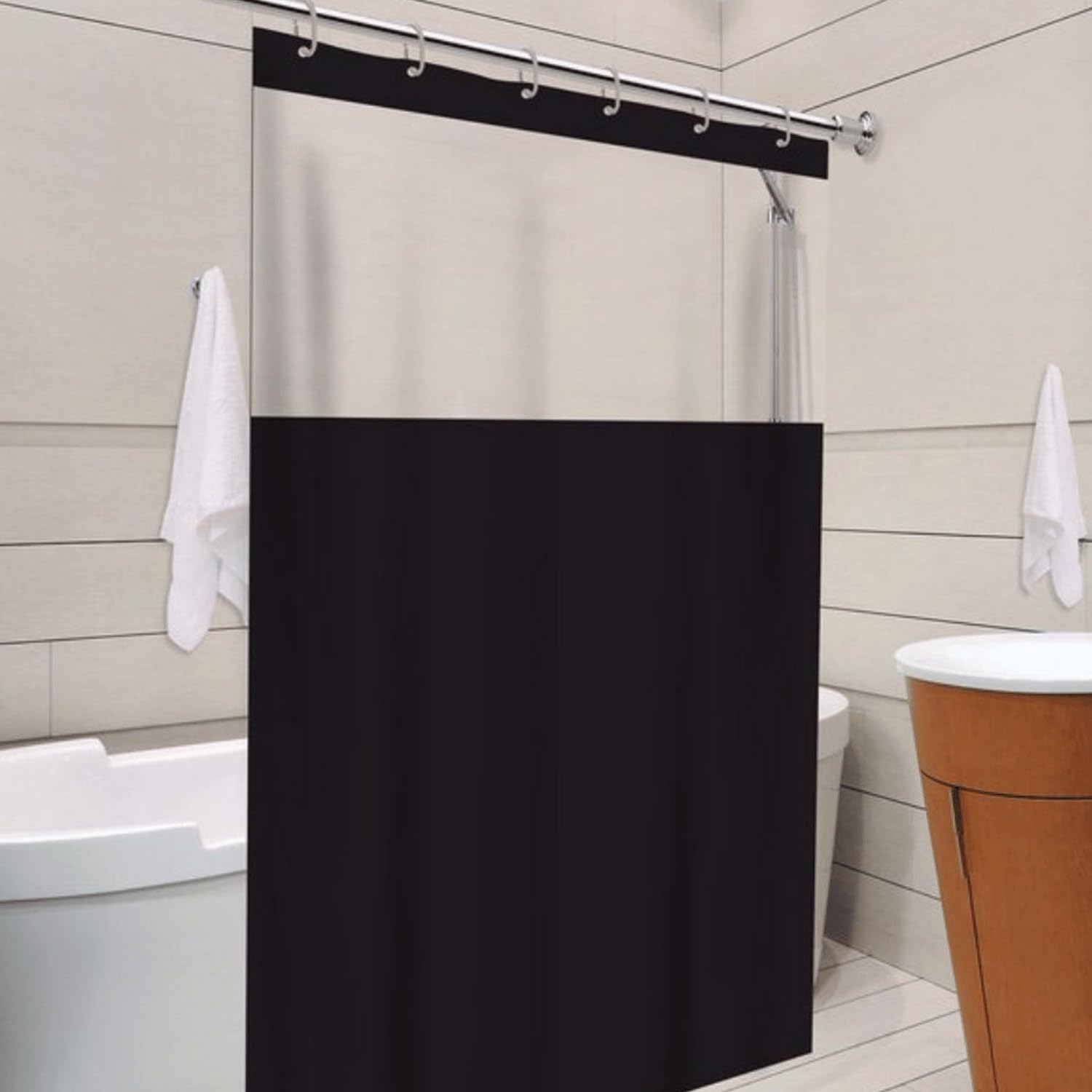 "Cortina Para Box PVC Com Visor Impermeável Antimofo e Antiácaro, 1,38x1,98m, Com