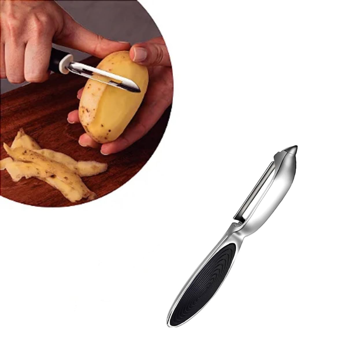 Descascador Cortador Multifuncional Premium Lâmina em Aço Inoxidável com Cabo Ergonômico