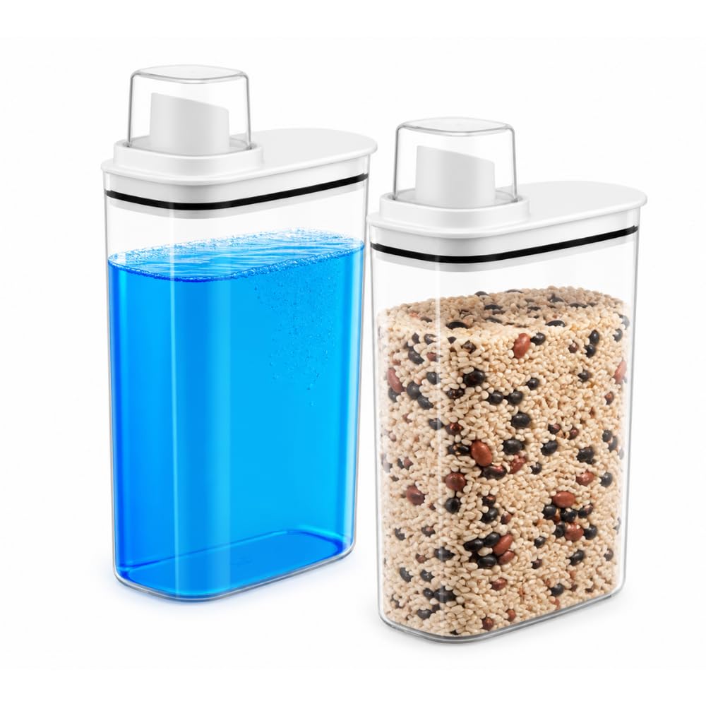 Dispenser De Sabão Kit 2 Peças Branco 2,3L Flow Premium Lavanderia