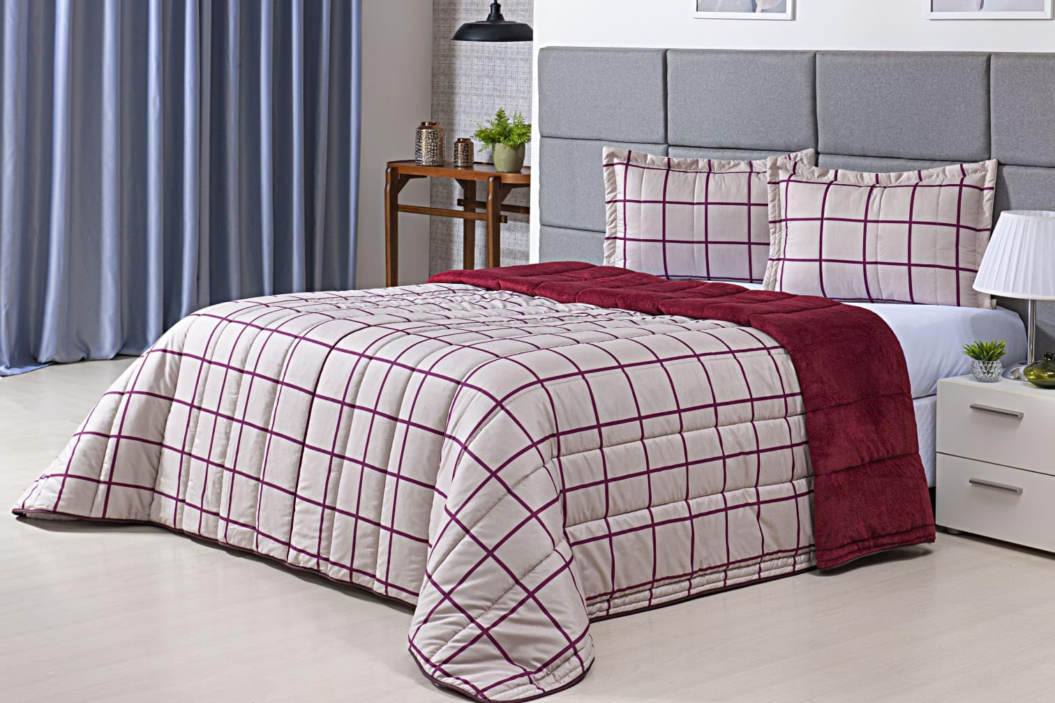 Coberdrom Colcha Cobre Leito Edredom Com Enchimento Para Cama de Casal Queen 400 Fios