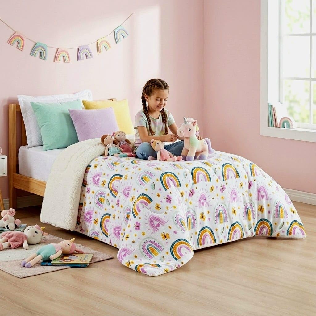 Coberdrom Infantil Solteiro Dupla Face Flannel e Sherpa Ultra Macio 2,40 x 1,50 m –