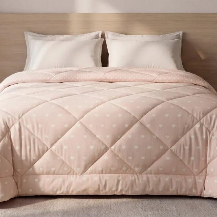 Appel Home Edredom Casal Romance Charme Sono Leve Rosa | 100% Poliéster, Toque de