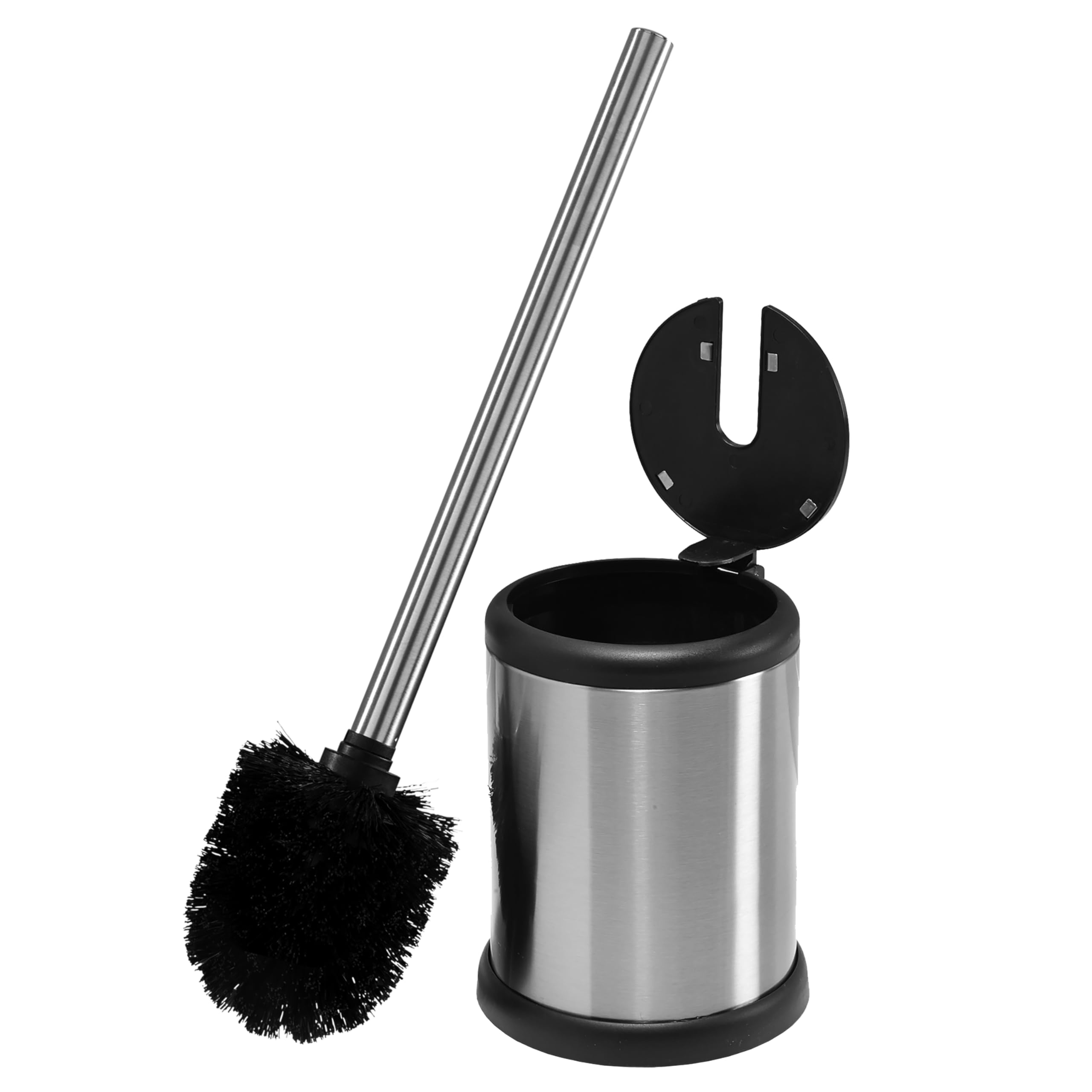 Escova e suporte para vaso sanitário Bath Bliss, tampa com fechamento automático, aço