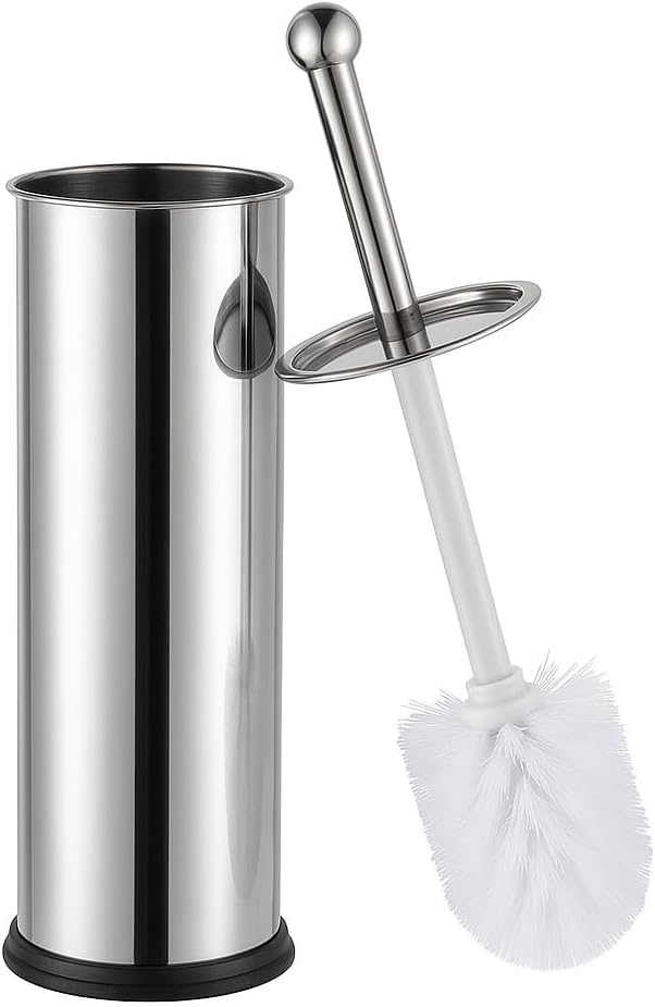 Escova Sanitária com Suporte Inox – Design Moderno, Cerdas Flexíveis e Base Estável para