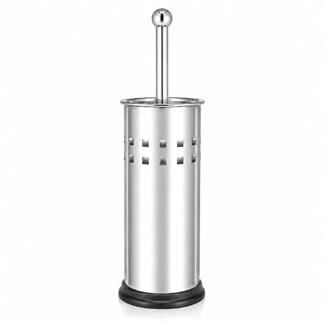 Escova Sanitária com Suporte em Aço Inoxidável Cromado | Base Antiderrapante, Design com