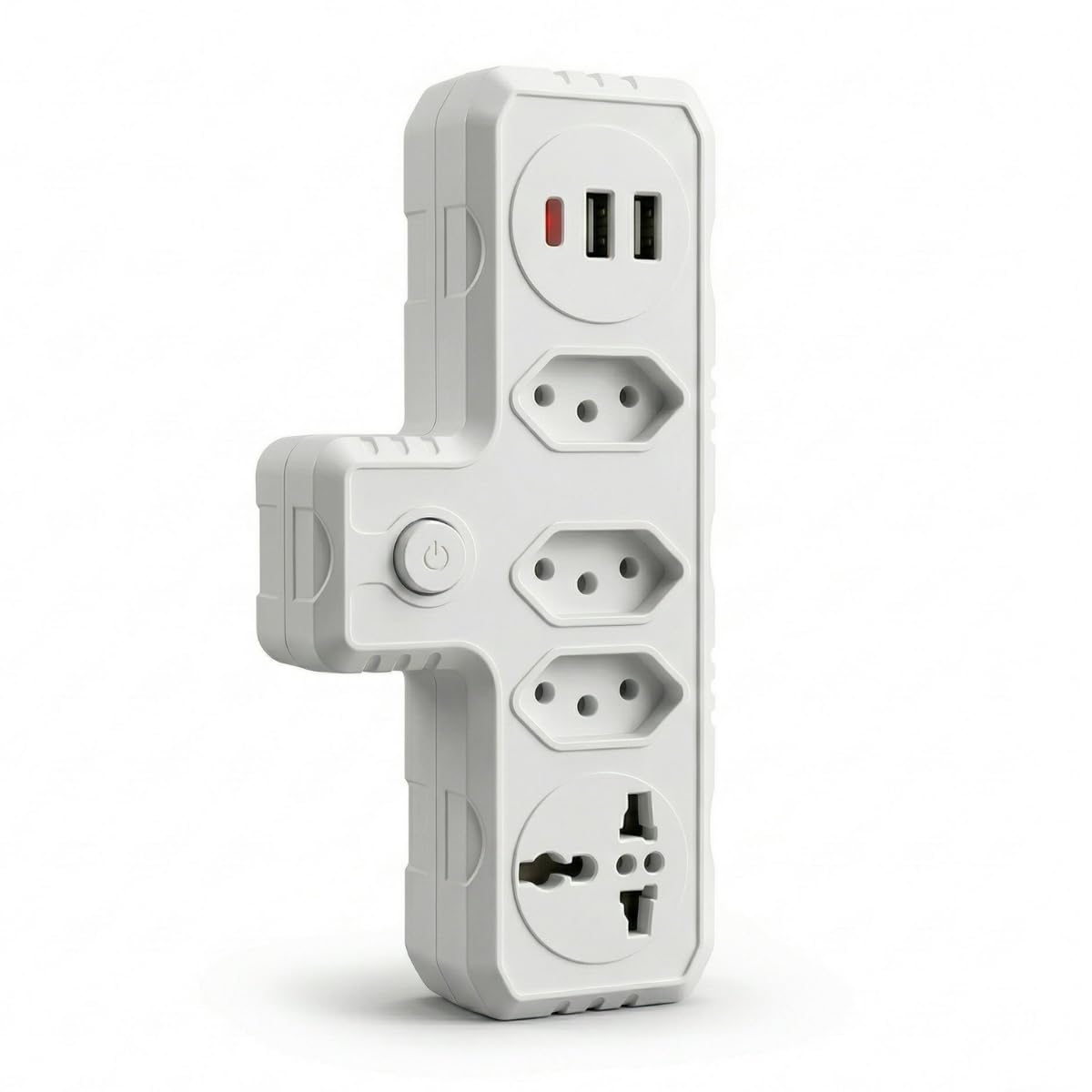 Extensão de Tomada Bivolt com 3 Tomadas Padrão Brasileiro (2P+T) + 1 Tomada Universal, 2