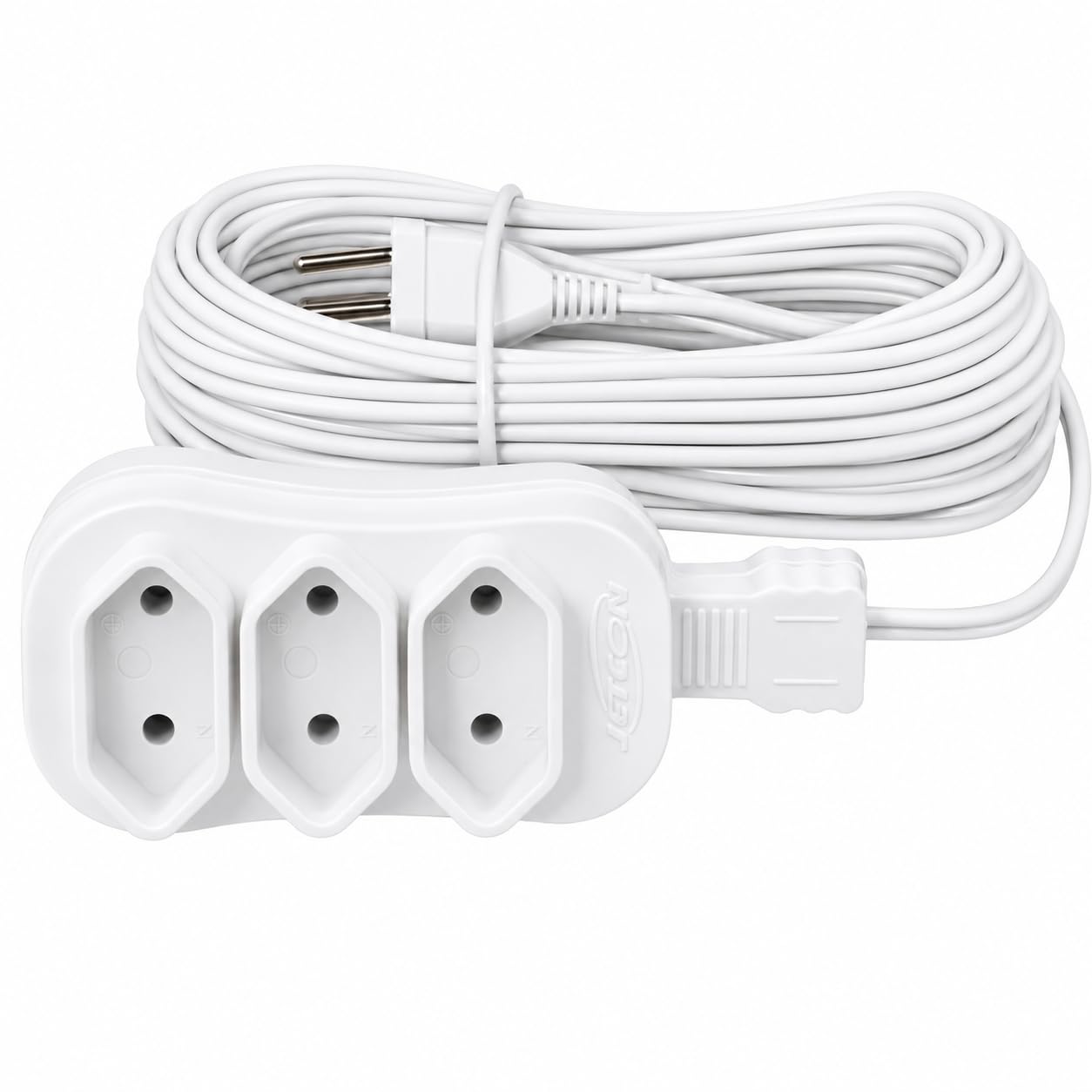 Extensão Elétrica 2 Metros 3 Tomadas 10A Bivolt Cabo 2x0,75mm Certificada Inmetro