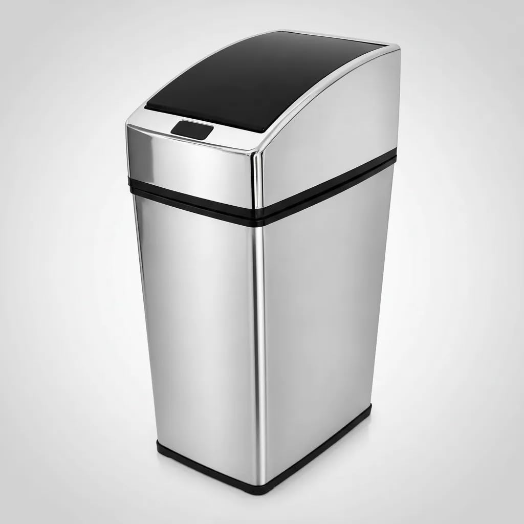 Lixeira Automática Inox Com Sensor 6 Litros Quadrada