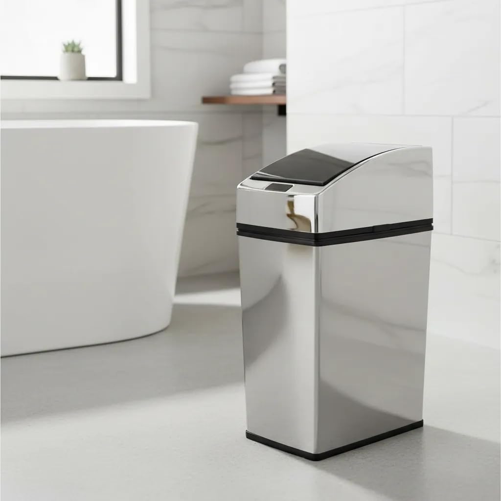 Lixeira Automática Inox Com Sensor 3 Litros Quadrada
