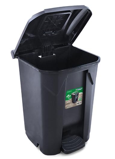Lixeira com Pedal GRANDE e Rodas 60L Tampa Click Plástica para Cozinha Área Interna