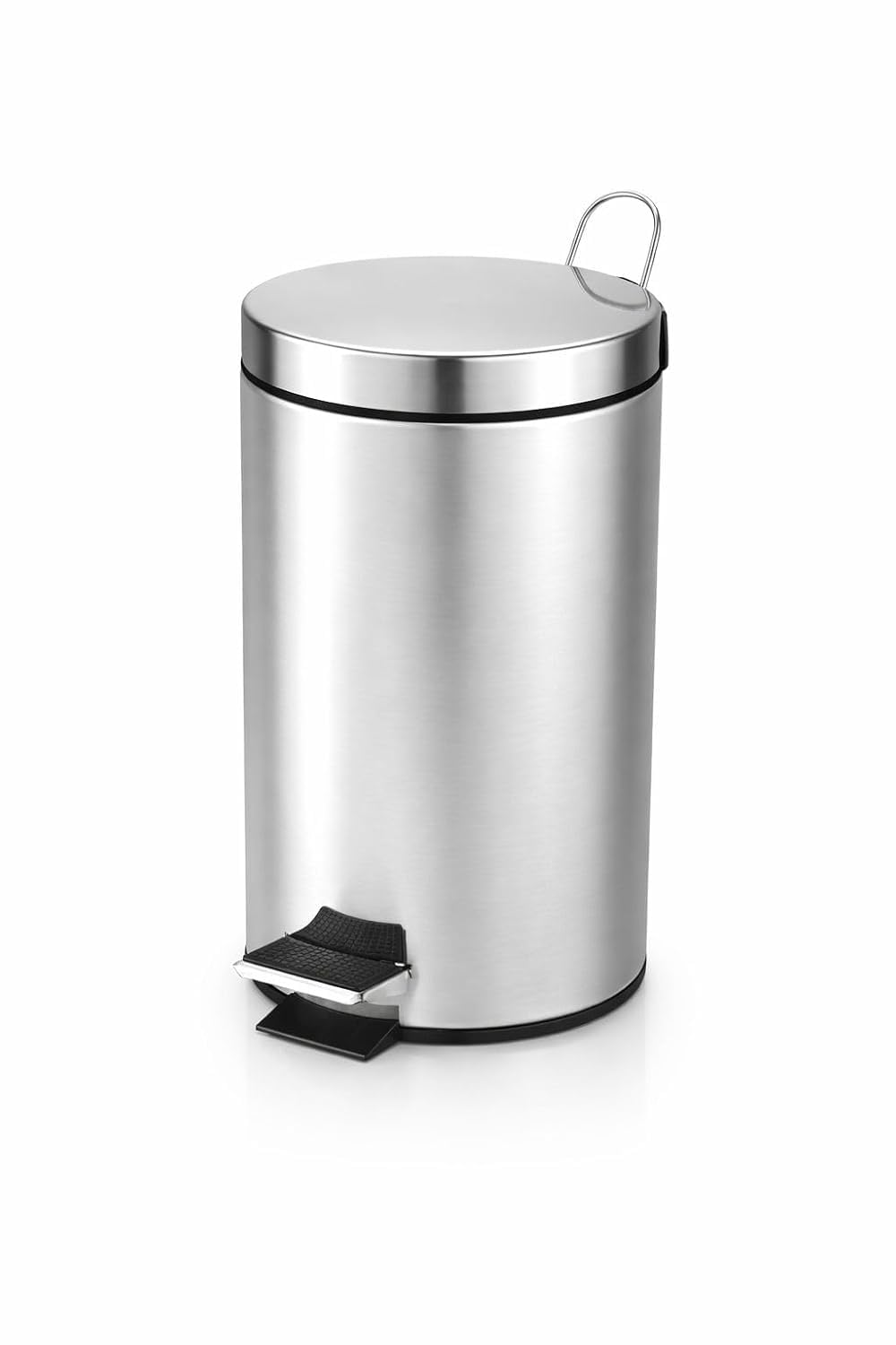 Lixeira Inox com Pedal Sistema Antiderrapante com Balde Removível Compacto (5L)