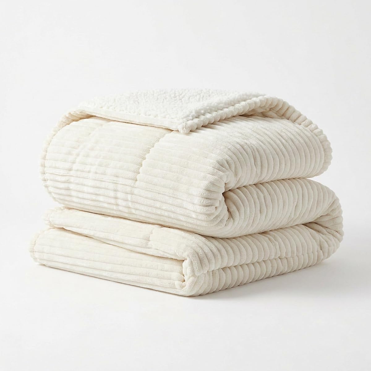 Coberdrom Sherpa Canelado Manta Sofá Cama Microfibra Peluda Aveludada Decorativa Grossa