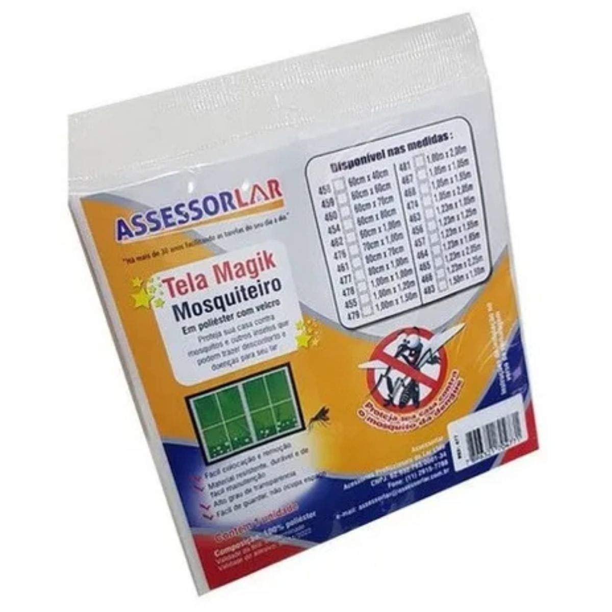 TELA MAGIK MOSQUITEIRO TRANSPARENTE PARA JANELAS E PORTAS 123 X 205 CM