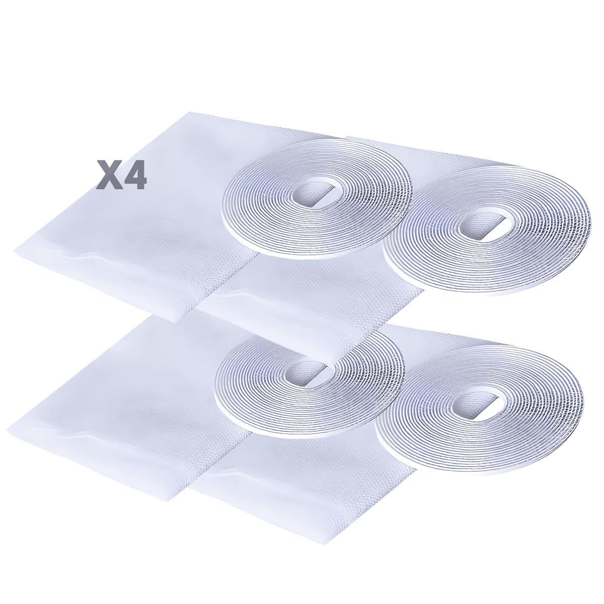 Kit 4 Tela Mosquiteiro Janela Anti Mosquito Inseto Pernilongo Ajustável Branco 150 x 130
