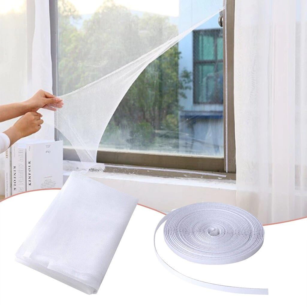 2 Unidades Mosquiteiro Para Janela 1,3x1,5m Com Velcro Proteção Contra Insetos