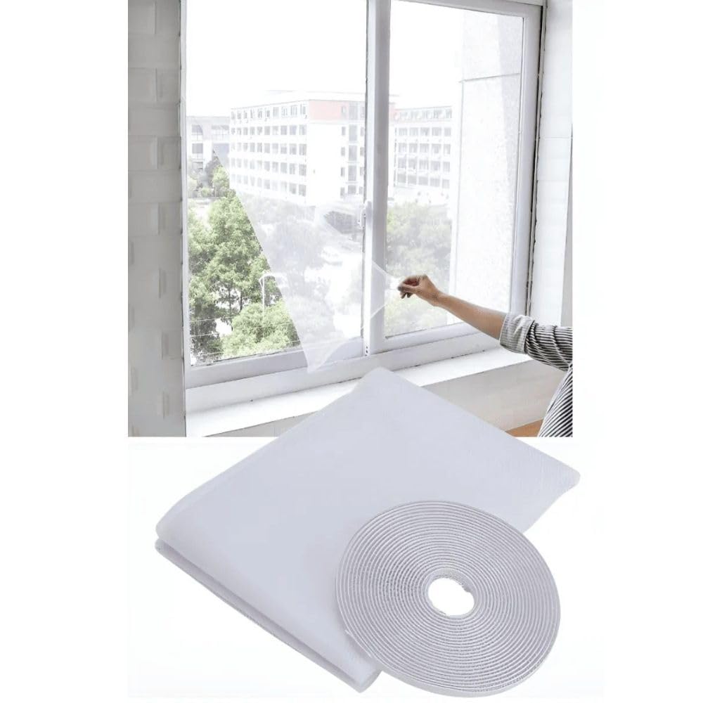 Tela Mosquiteiro 1,50x180cm Anti-Insetos para Janelas Ajustável, Resistente e Fácil de