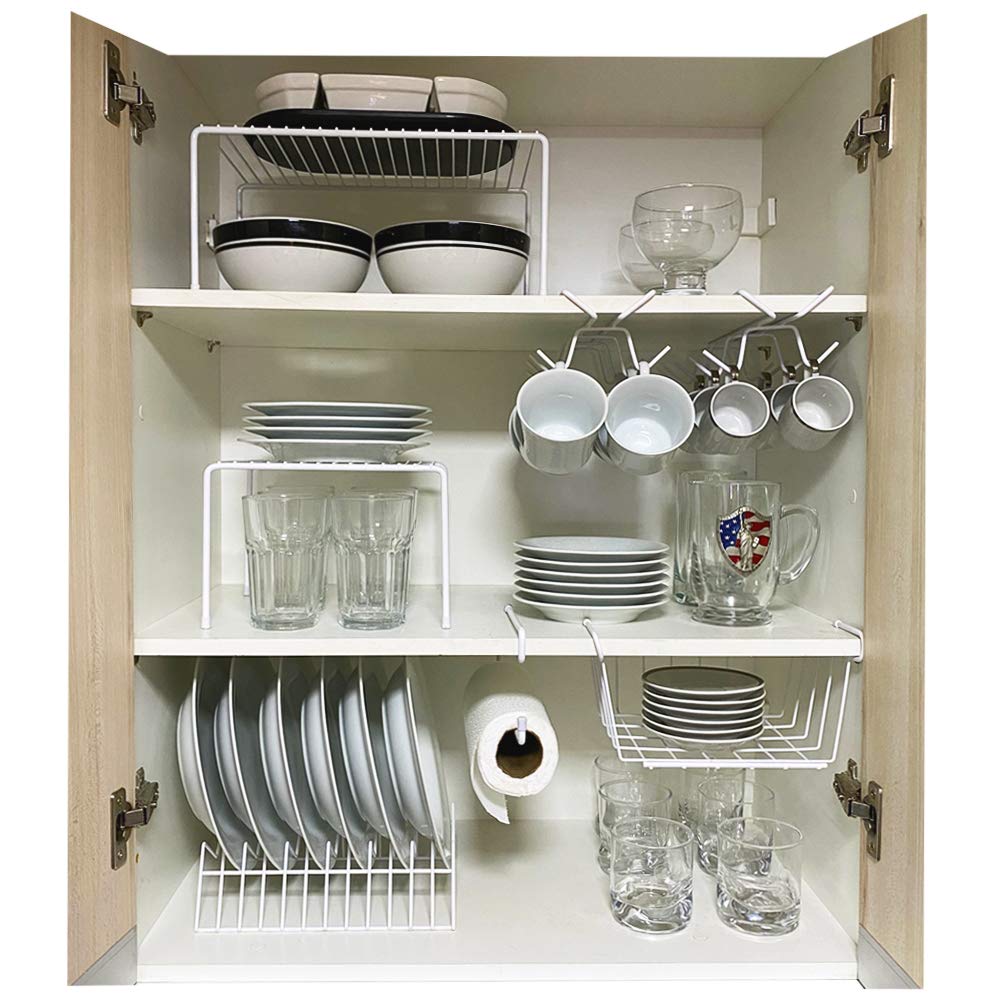 Kit Organizador de Armário para Cozinha - 7 Peças (Branco)