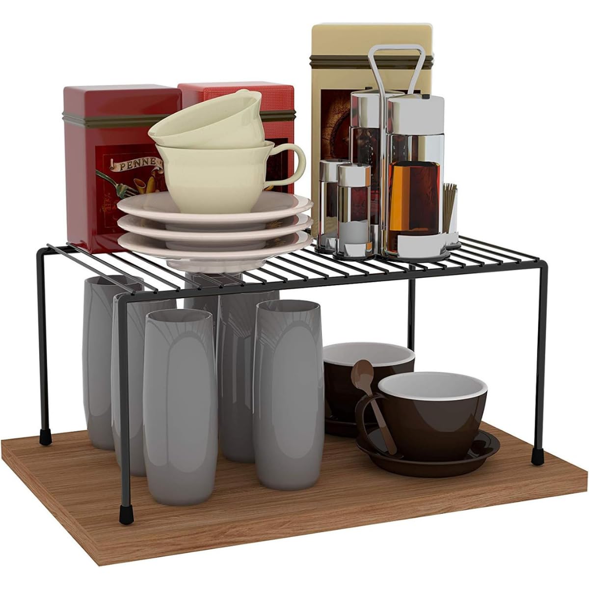 Decasa - Organizador de Armário Aramado Prateleira 32cm Preto