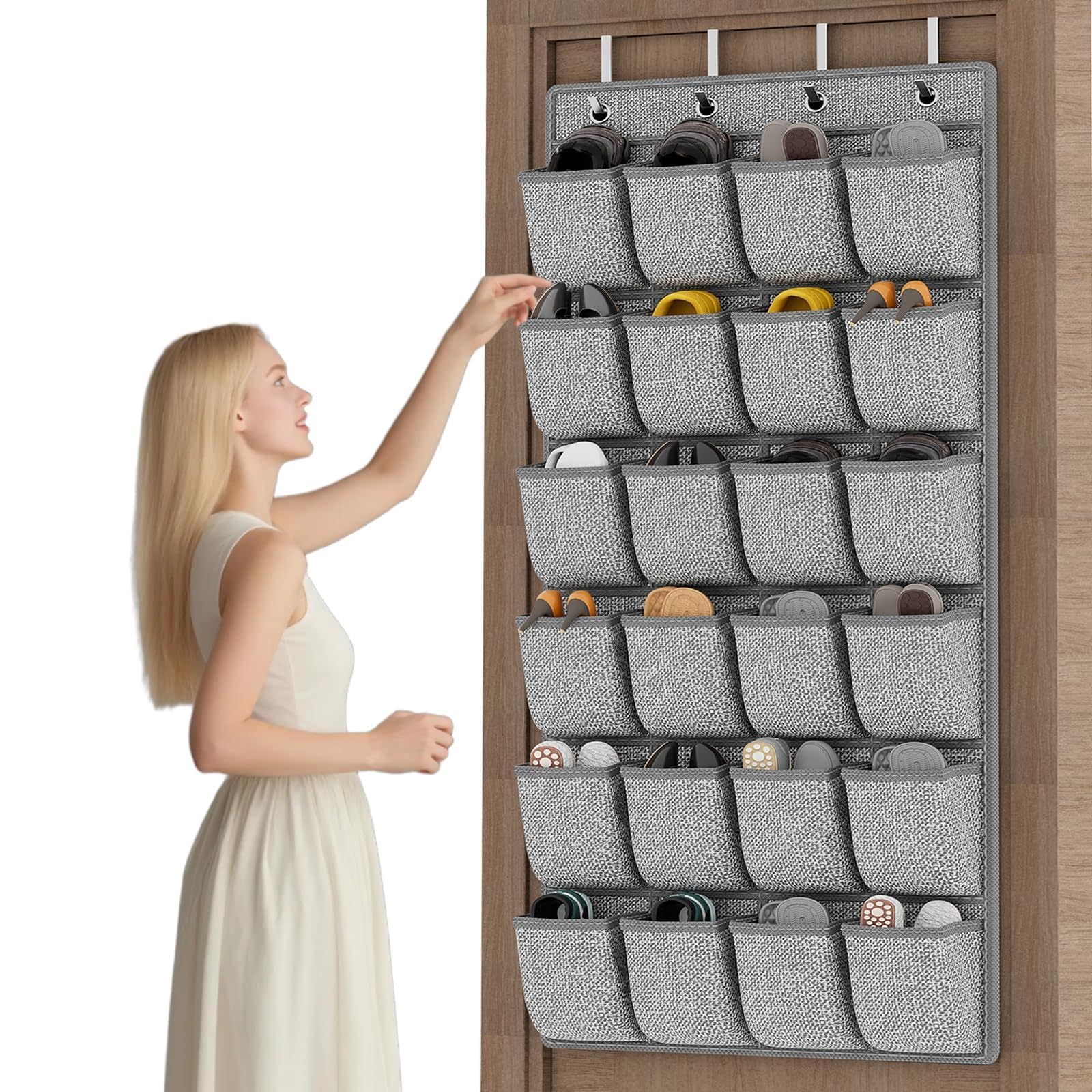 homyfort Organizador de sapatos acima da porta, suporte de armazenamento para pendurar