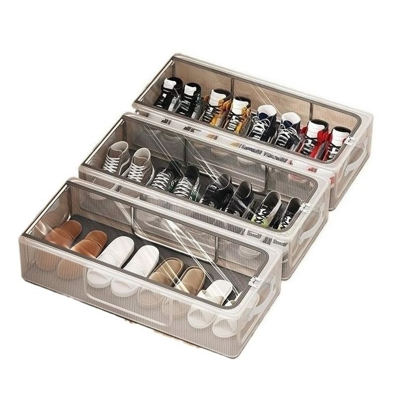 Caixas Organizadoras Para Tênis Sapatos Multiuso Empilhável Tampa Flip(1,40x30x15cm)