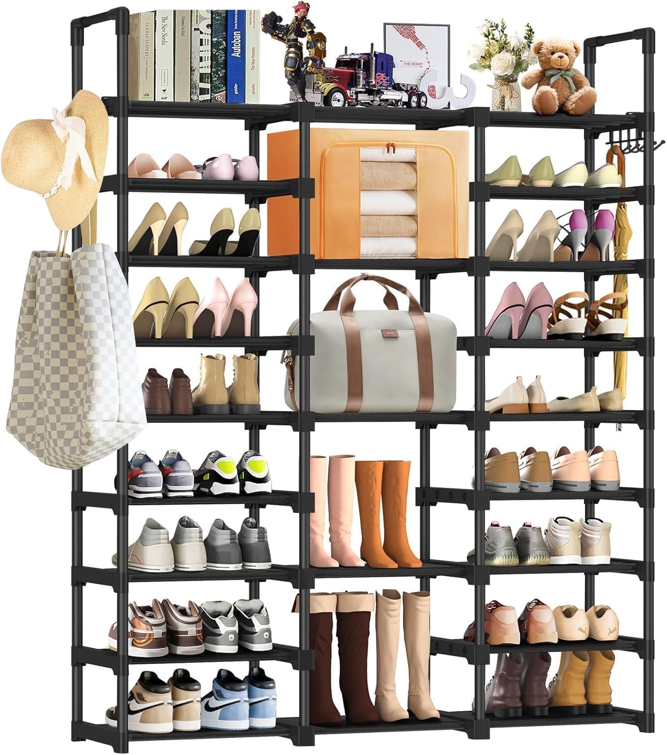 Estante Arara Organizadora de Calçados 9 Andares Multiconfiguração Rack Vertical