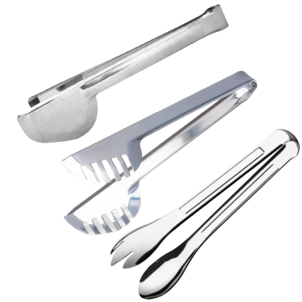 Conjunto Kit 3 Peças Pegador Universal Massa Salada Churrasco Frios Multiuso 20 Cm