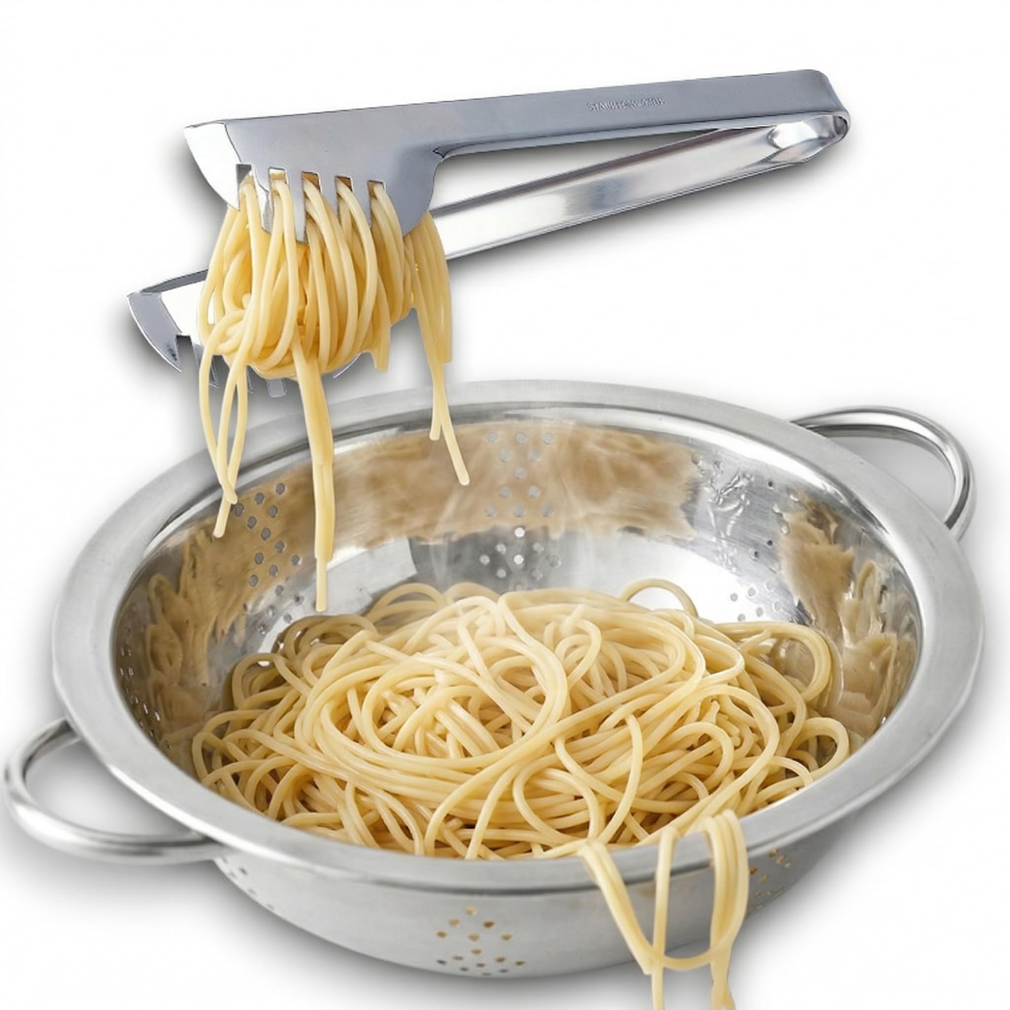 Escorredor de Massas 33CM Inox Grande Multiuso – Com Alça | Utensílio Cozinha para Lavar