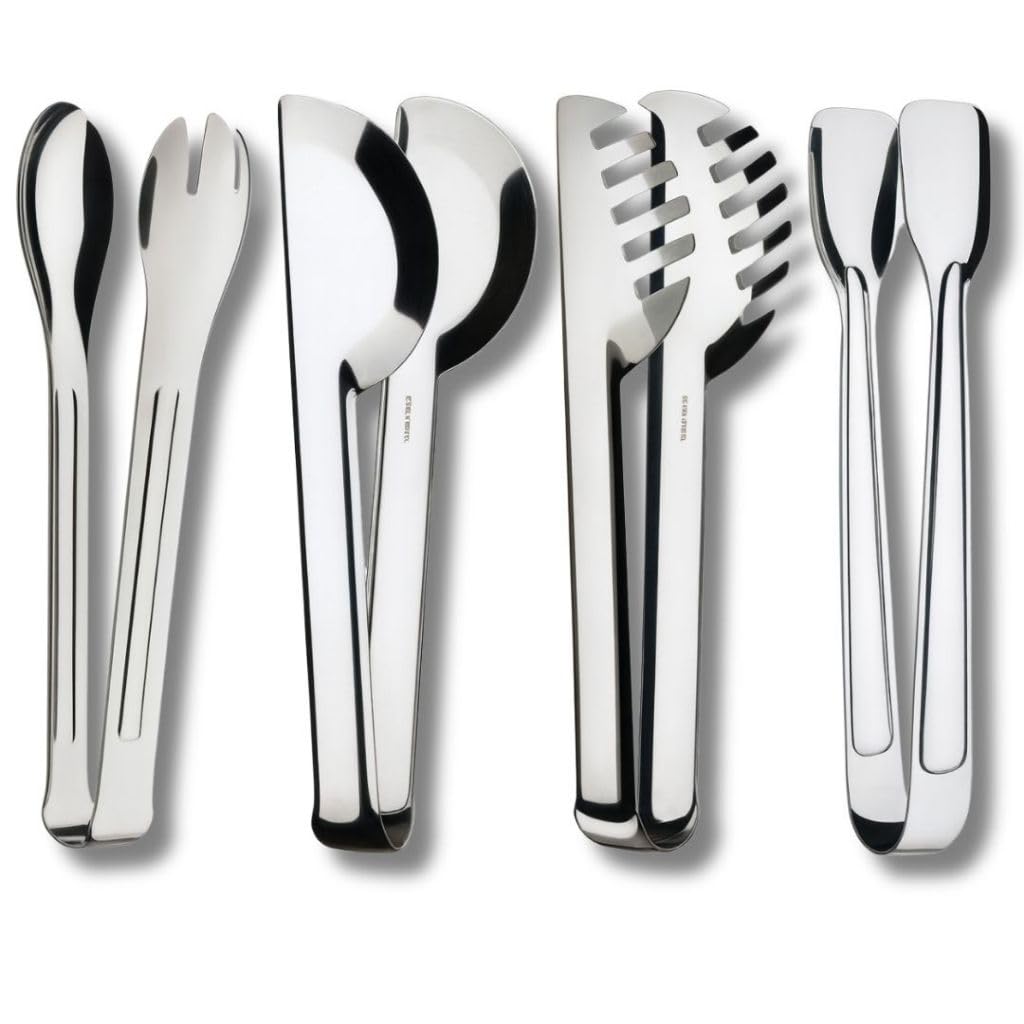 Kit 4 Utensílios Para Cozinha Inox Pegador Universal Pegador de Massas e Pegador de