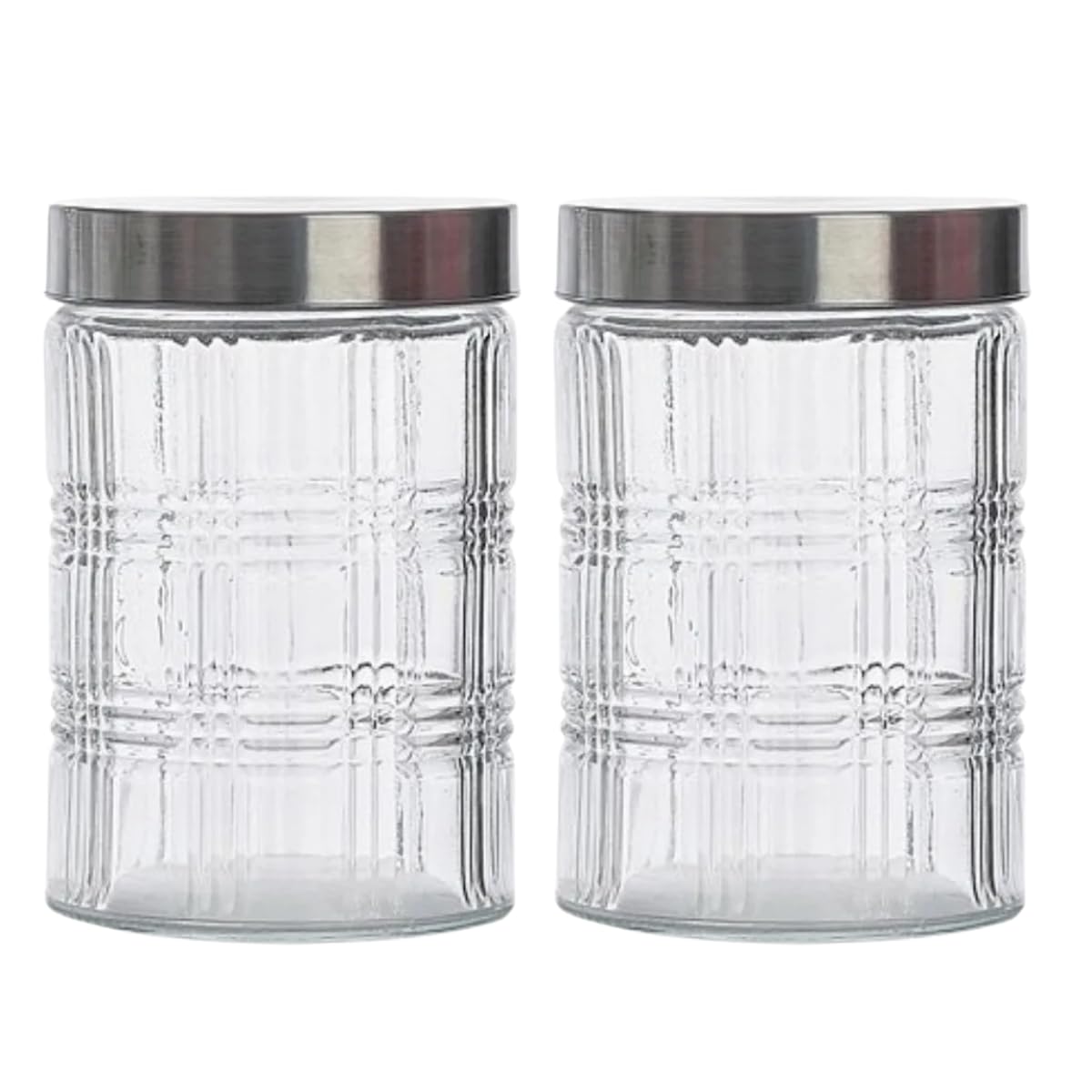 Pote de Vidro Hermético Kit com 2 Tampa Inox 1100ml HABITARA HOME