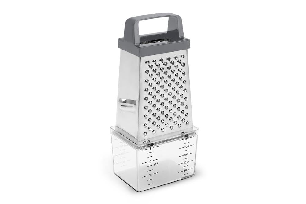 Brinox - Ralador 4 Faces Com Coletor Top Pratic, 20,5 Cm - Aço Inox