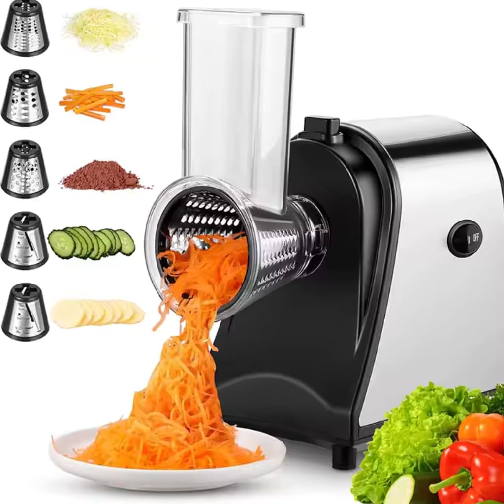 Cortador Elétrico Automático de Vegetais Ralador 5 Lâminas Aço inoxidável 250 W (110V |