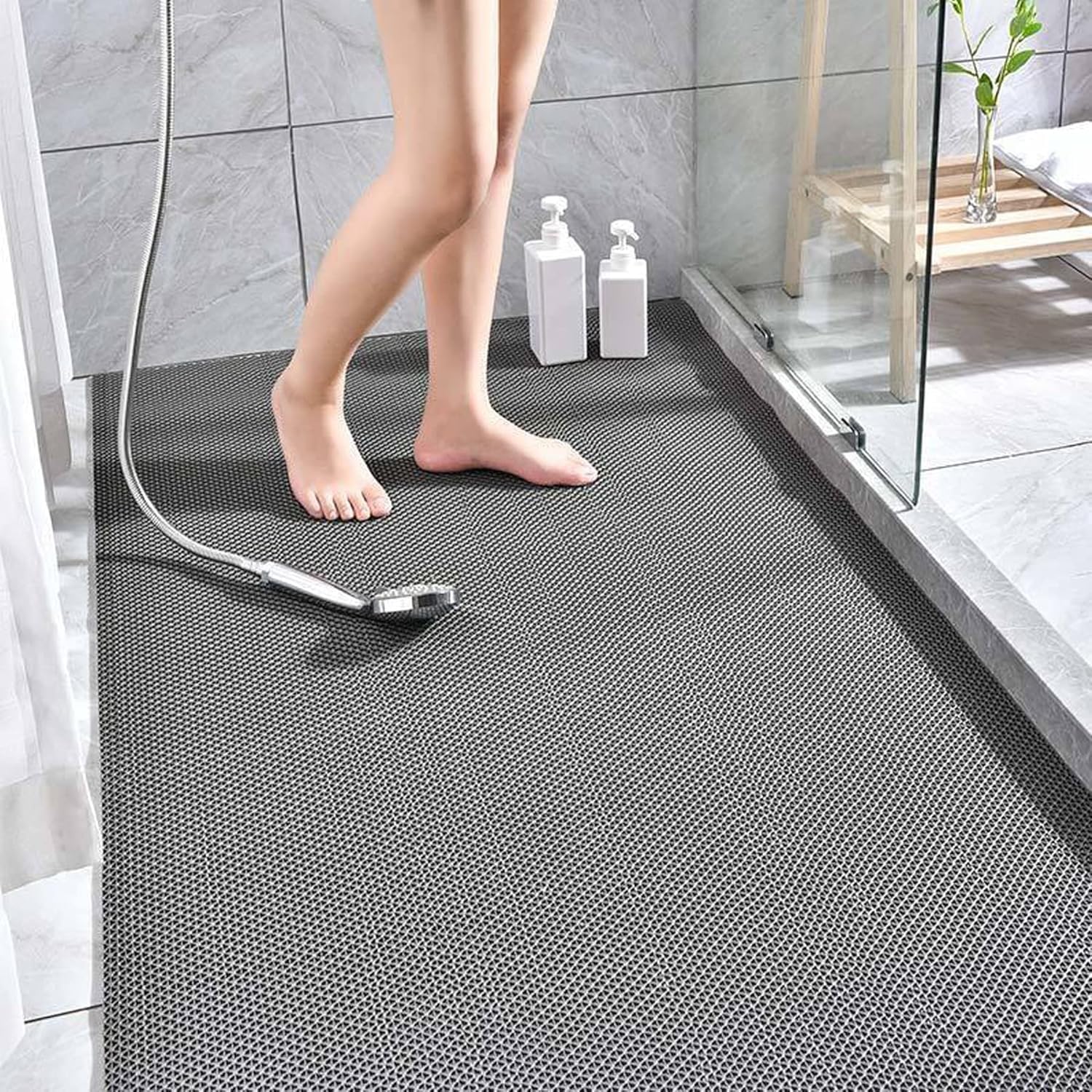 BEMMY Tapete De Drenagem Antiderrapante 0.8 * 1.2M, Tapete Antiderrapante de PVC Para Box