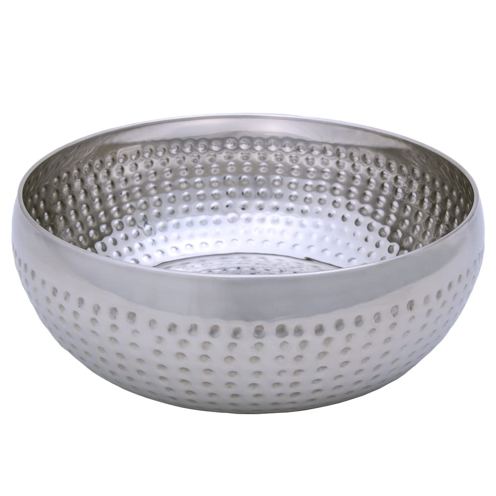Mimo Style Saladeira Inox Martelado 24cm - Produzido Inteiramente em Aço Inoxidável Com
